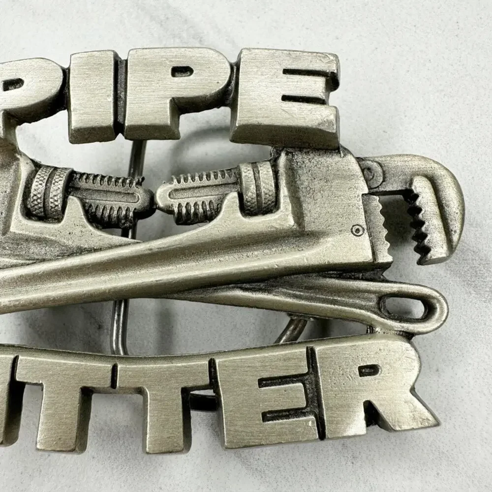 Vintage 1990 Pipe Fitter Belt Buckle Great American Buckle Co ✨